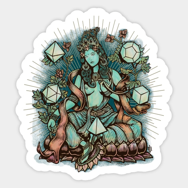 Sacred Geometry Mother - muted colors Sticker by Roberto Jaras Lira